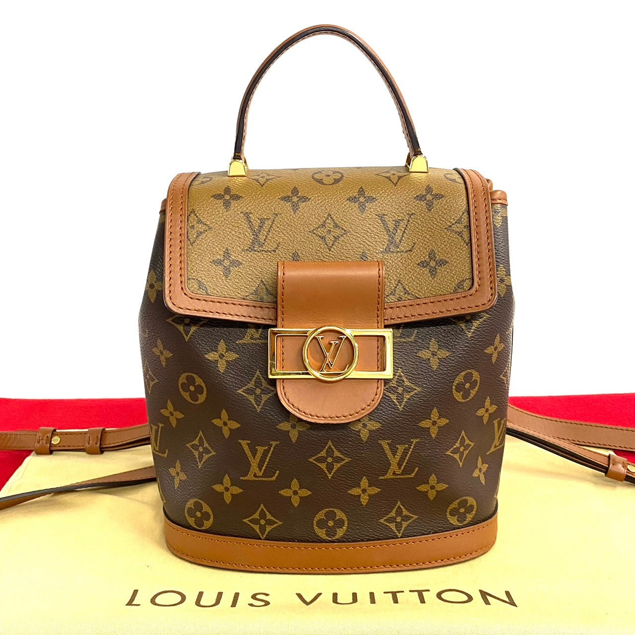 LOUIS VUITTON Backpack leather Brown Monogram Dauphines
