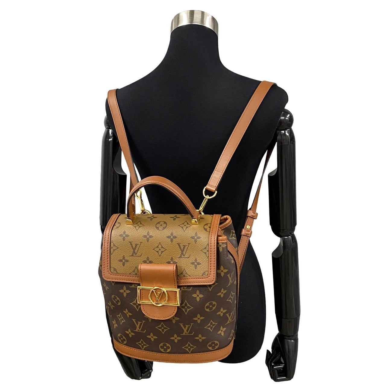 LOUIS VUITTON Backpack leather Brown Monogram Dauphines