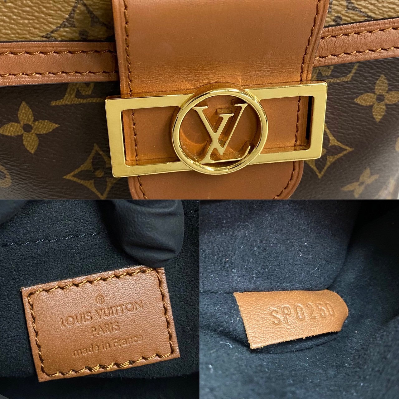 LOUIS VUITTON Backpack leather Brown Monogram Dauphines