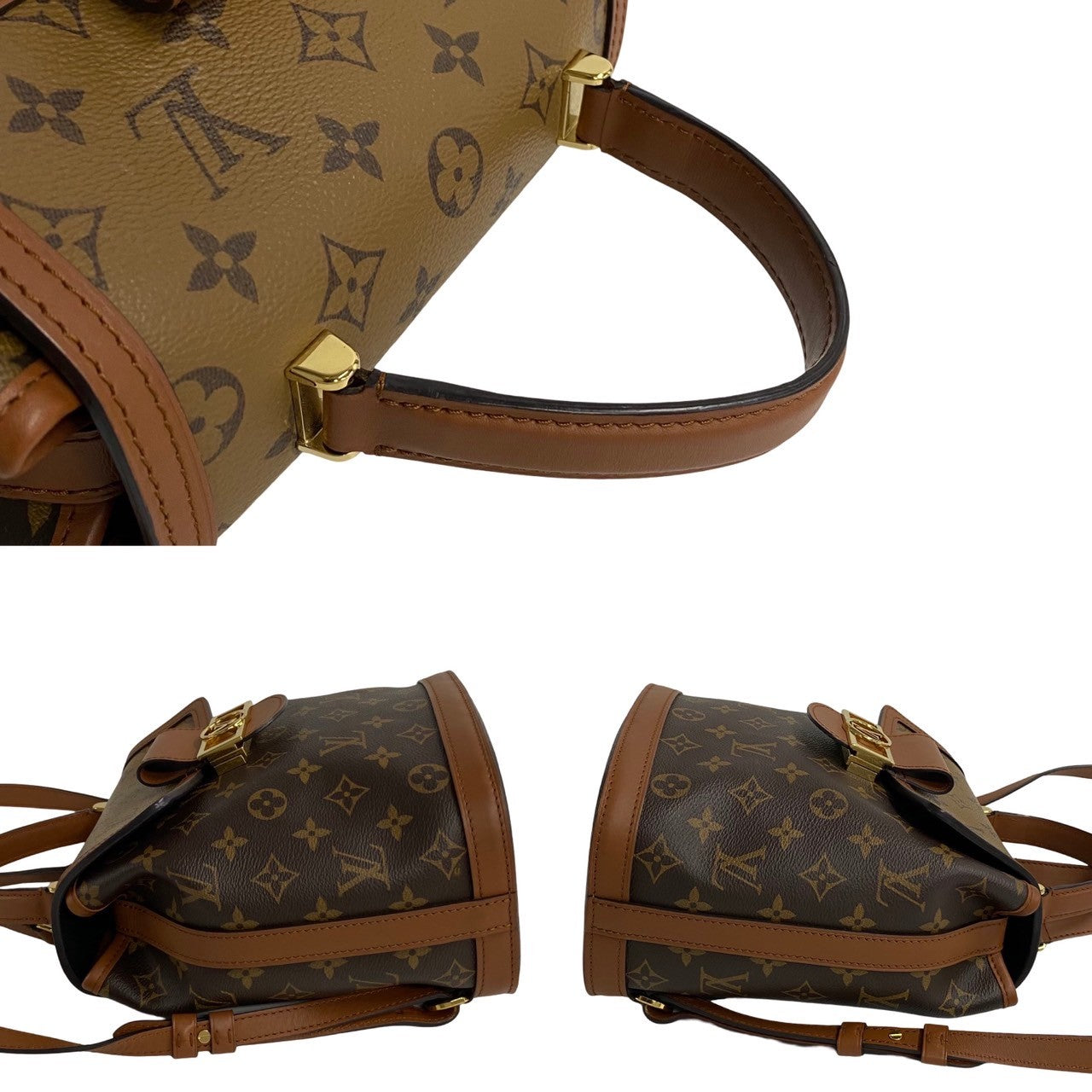 LOUIS VUITTON Backpack leather Brown Monogram Dauphines
