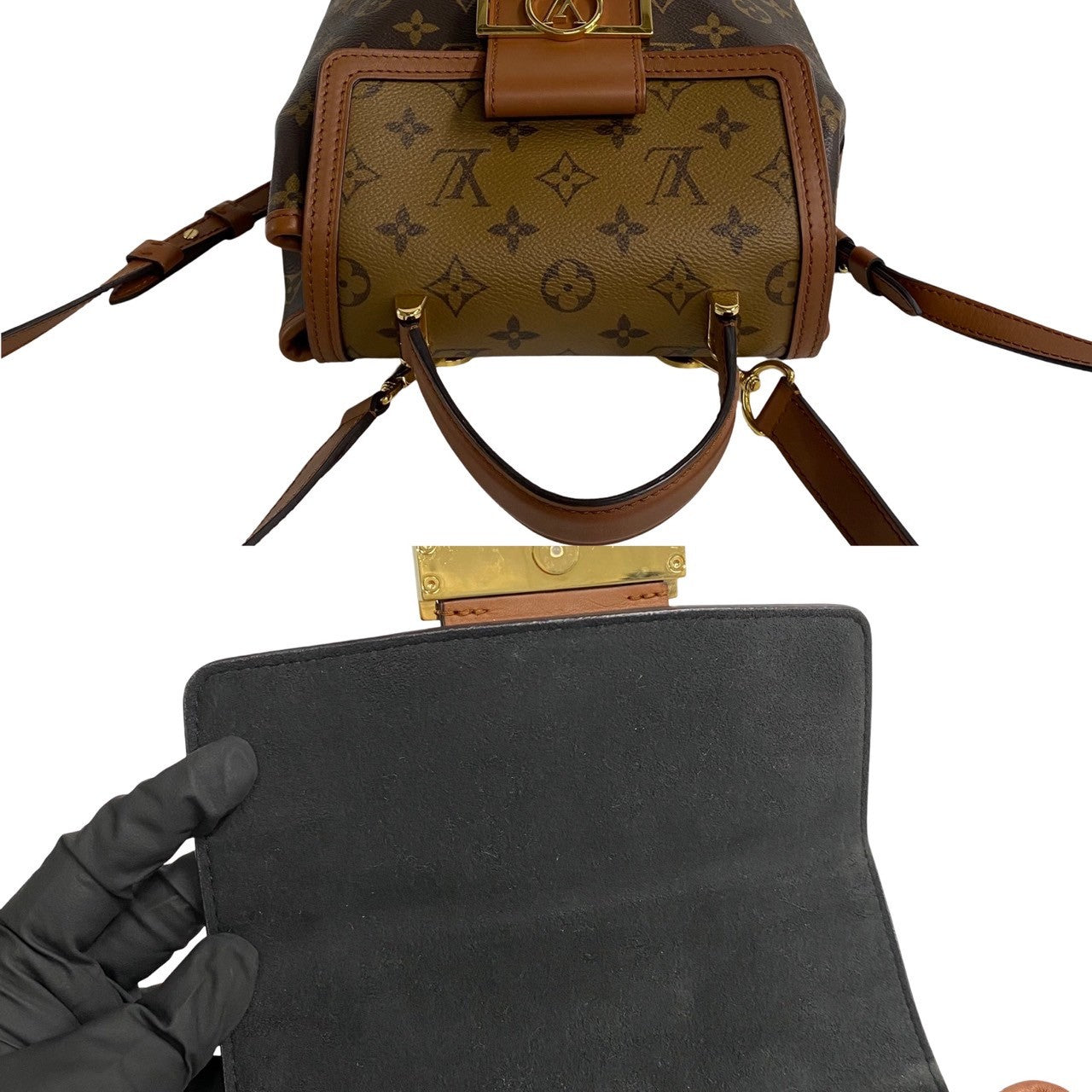 LOUIS VUITTON Backpack leather Brown Monogram Dauphines