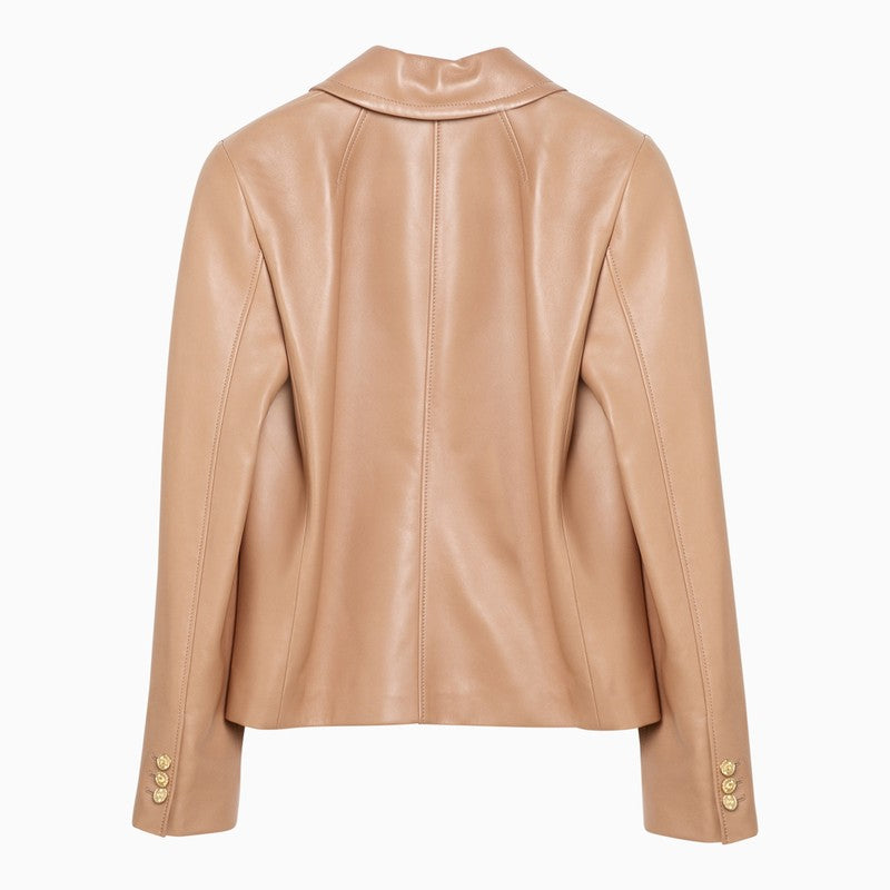 Gucci Light Pink Leather Jacket Women