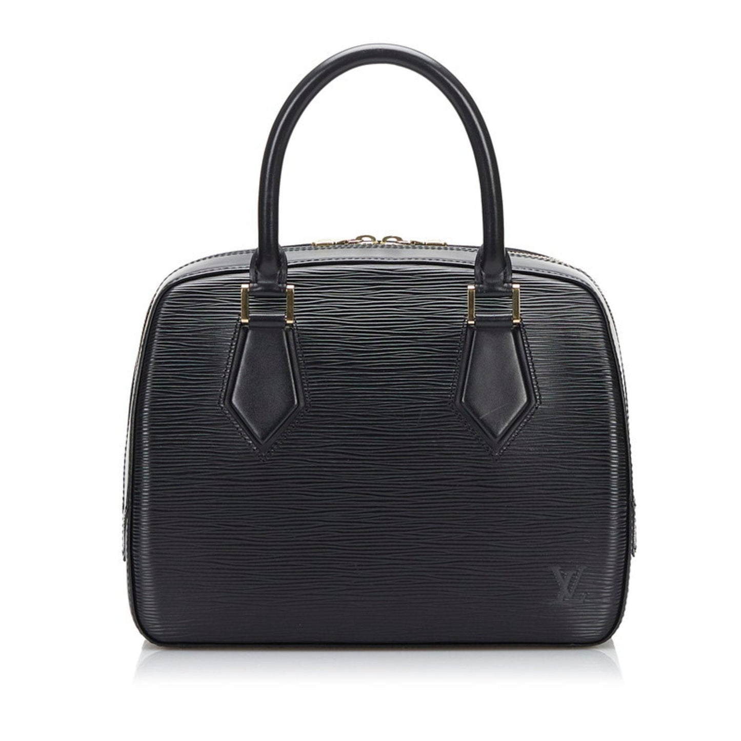 Louis Vuitton Black Leather Sablon handbag bag