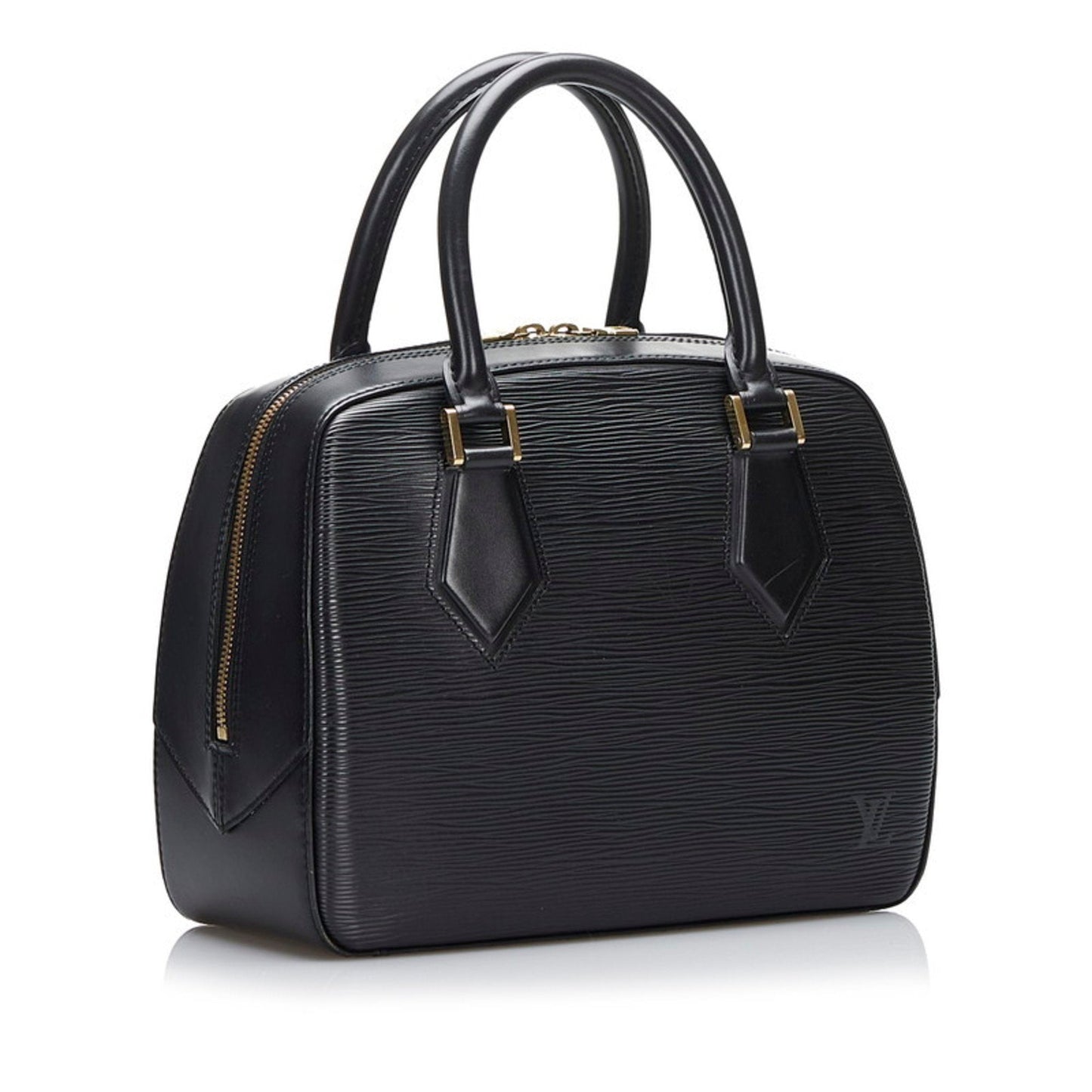 Louis Vuitton Black Leather Sablon handbag bag