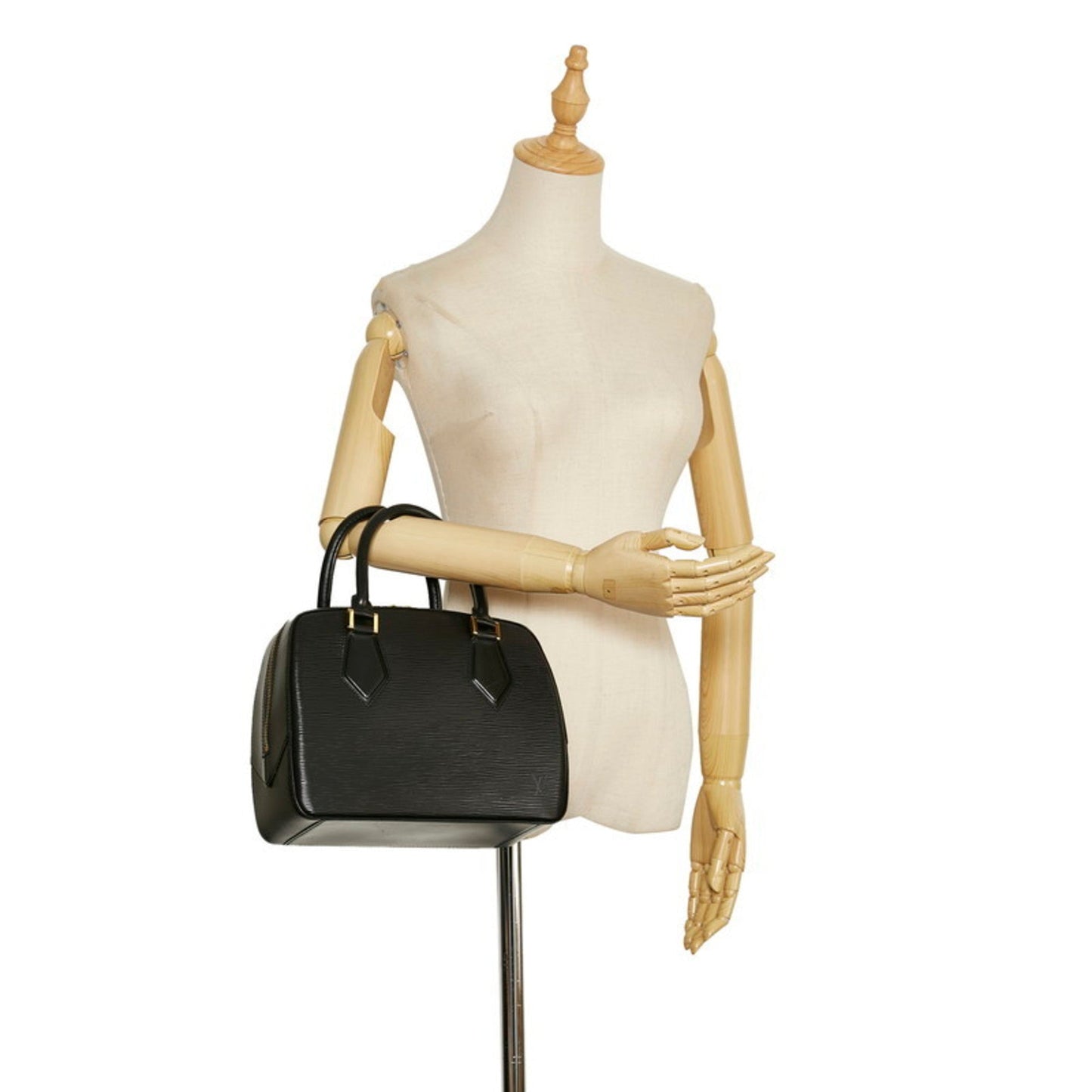 Louis Vuitton Black Leather Sablon handbag bag