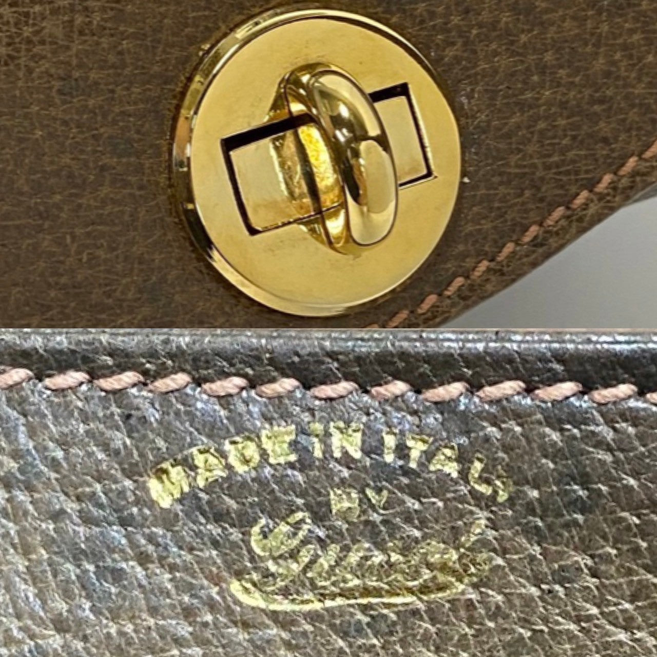 GUCCI Handbag leather Brown