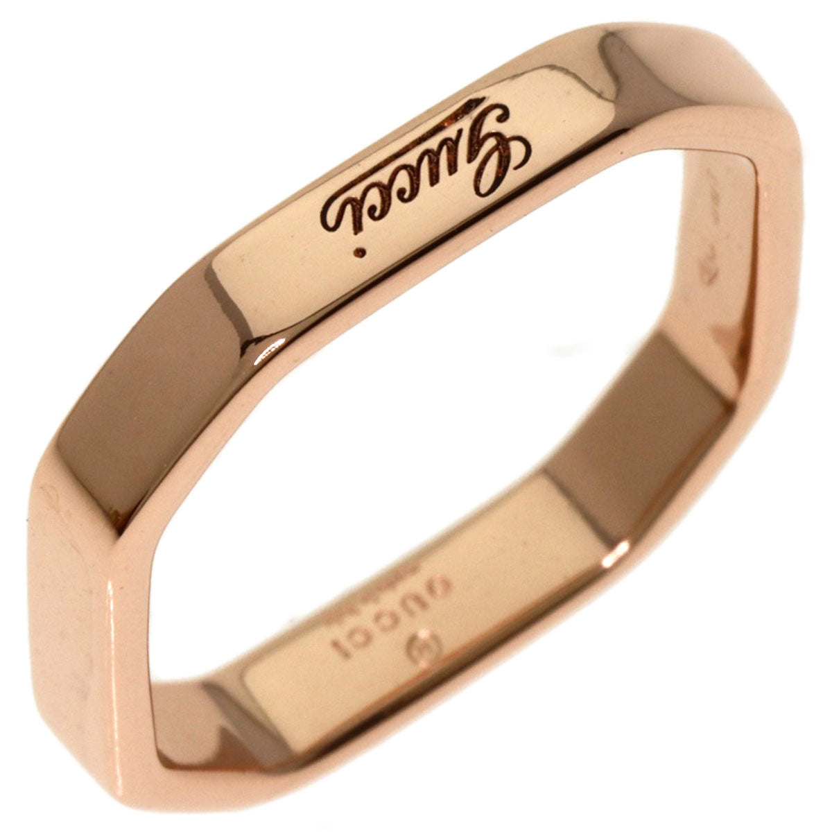 GUCCI Ring 18K Pink Gold gold Octagonal #7