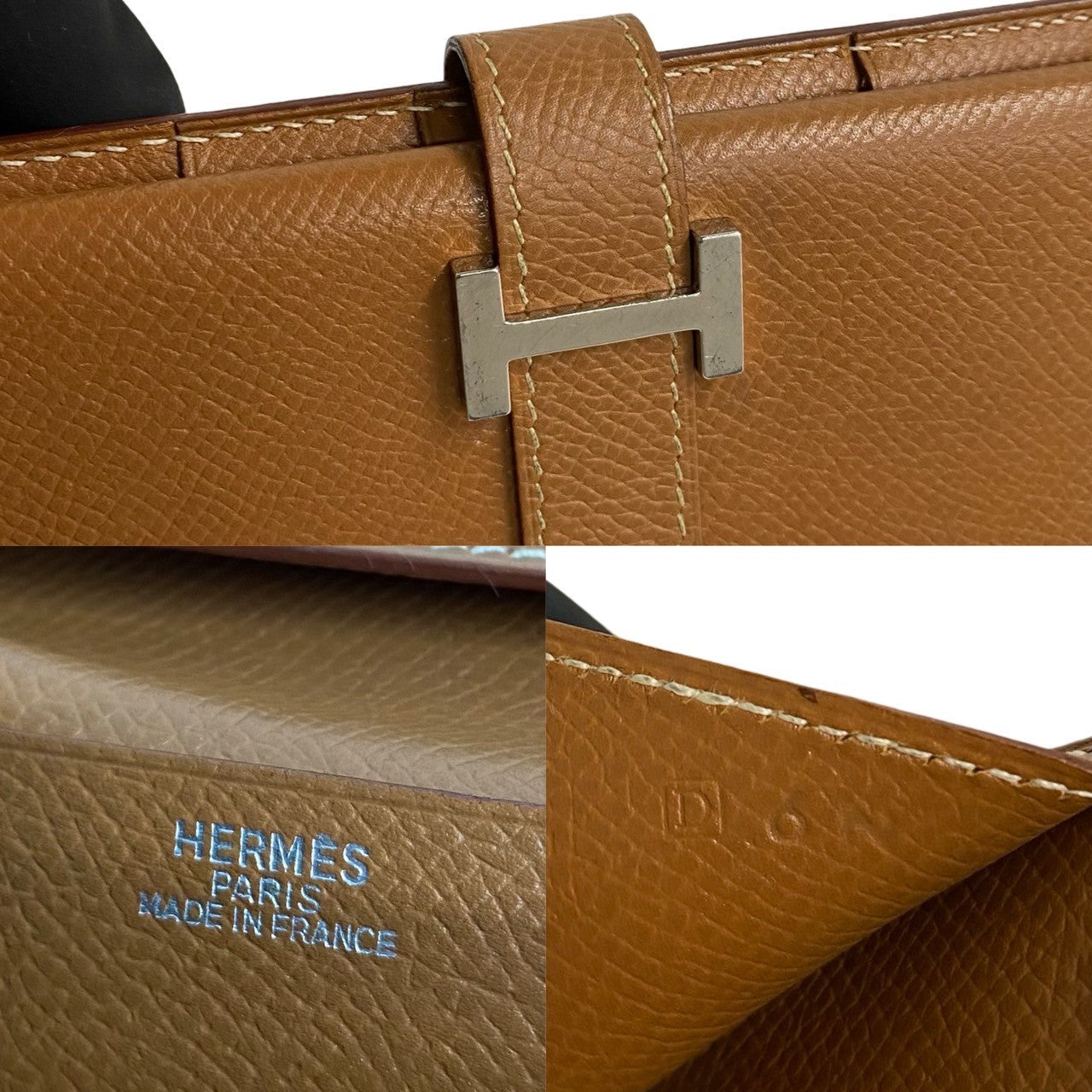 HERMES Long Wallet Purse Epsom Brown Bean