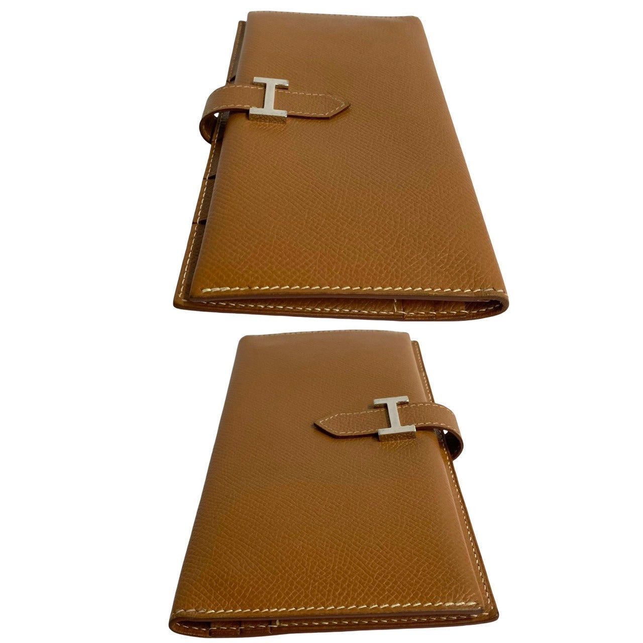 HERMES Long Wallet Purse Epsom Brown Bean