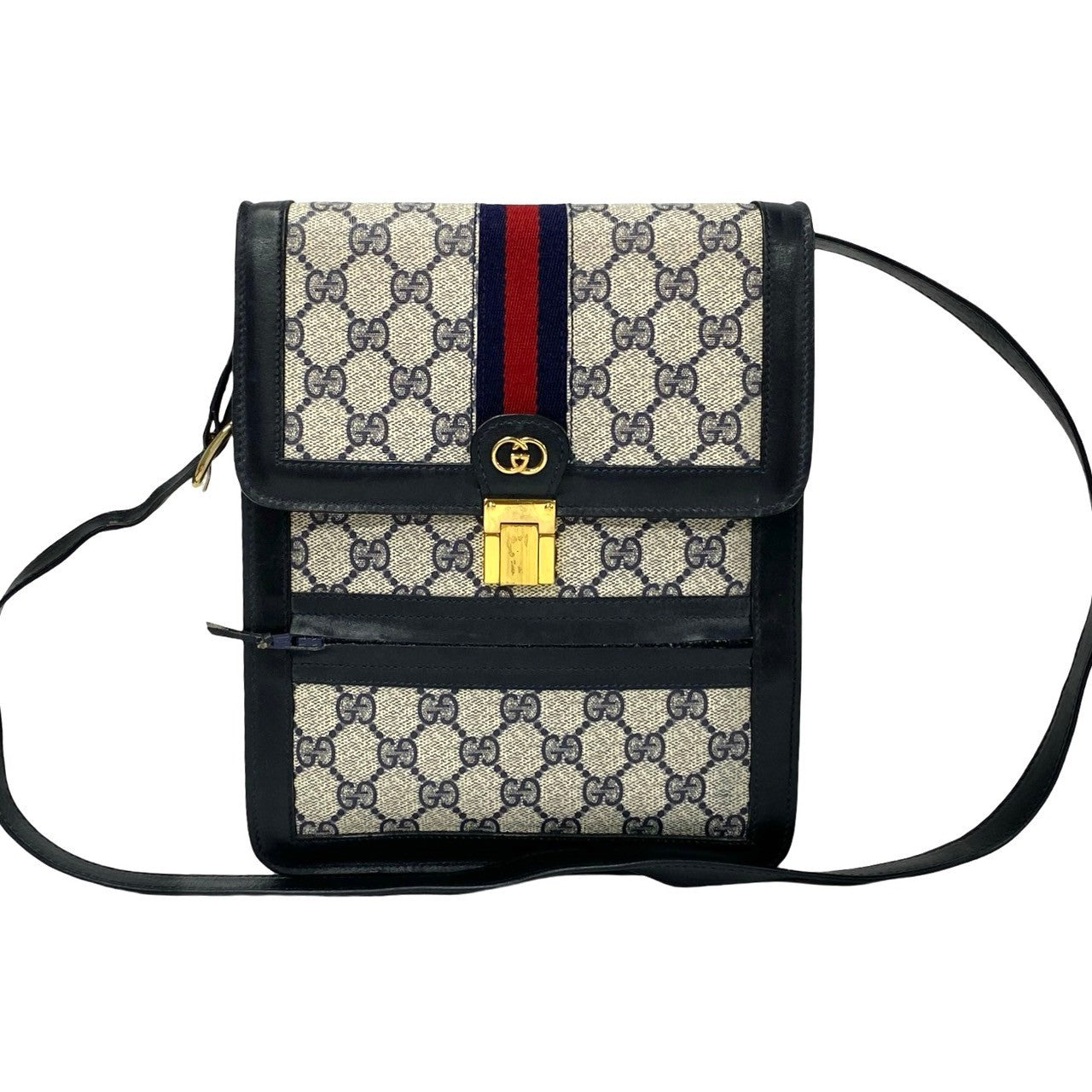 GUCCI Shoulder Bag leather gray Sherry line