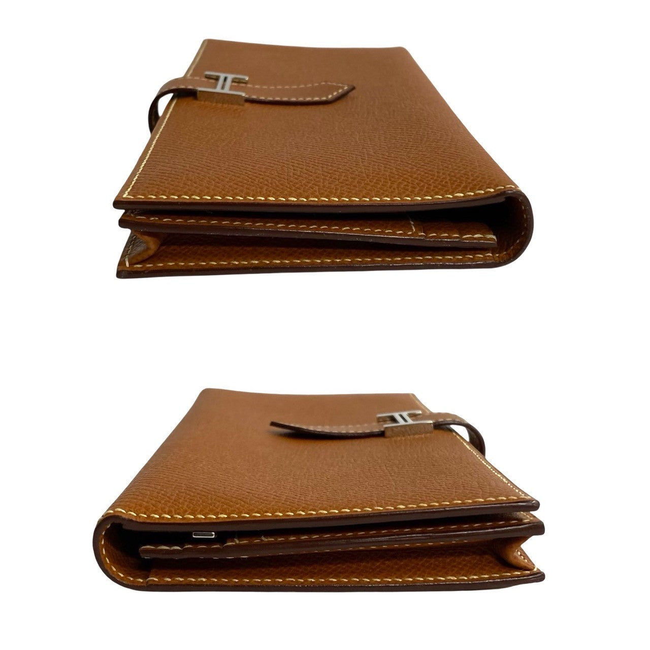 HERMES Long Wallet Purse Epsom Brown Bane Souffle