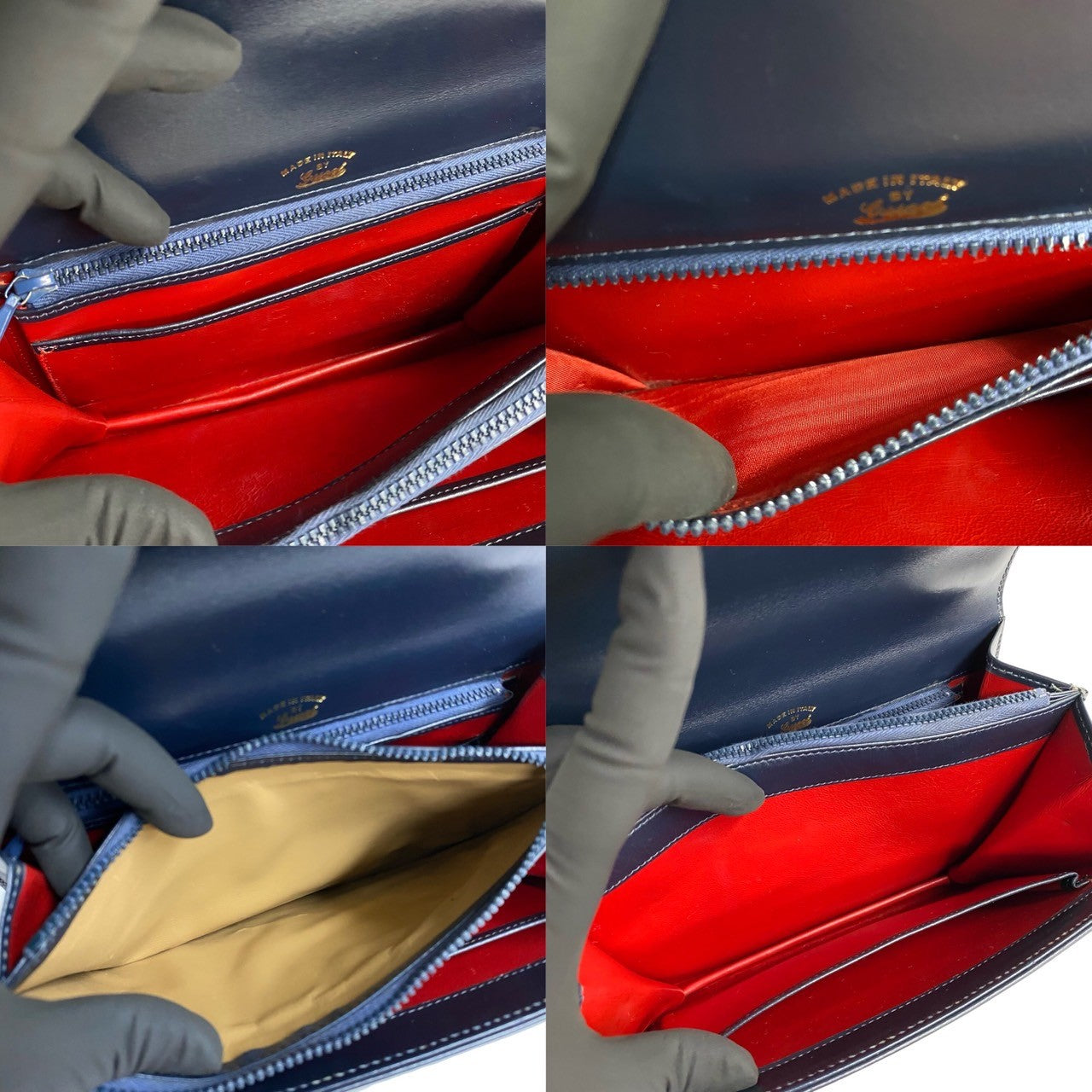 GUCCI Handbag Calfskin Navy