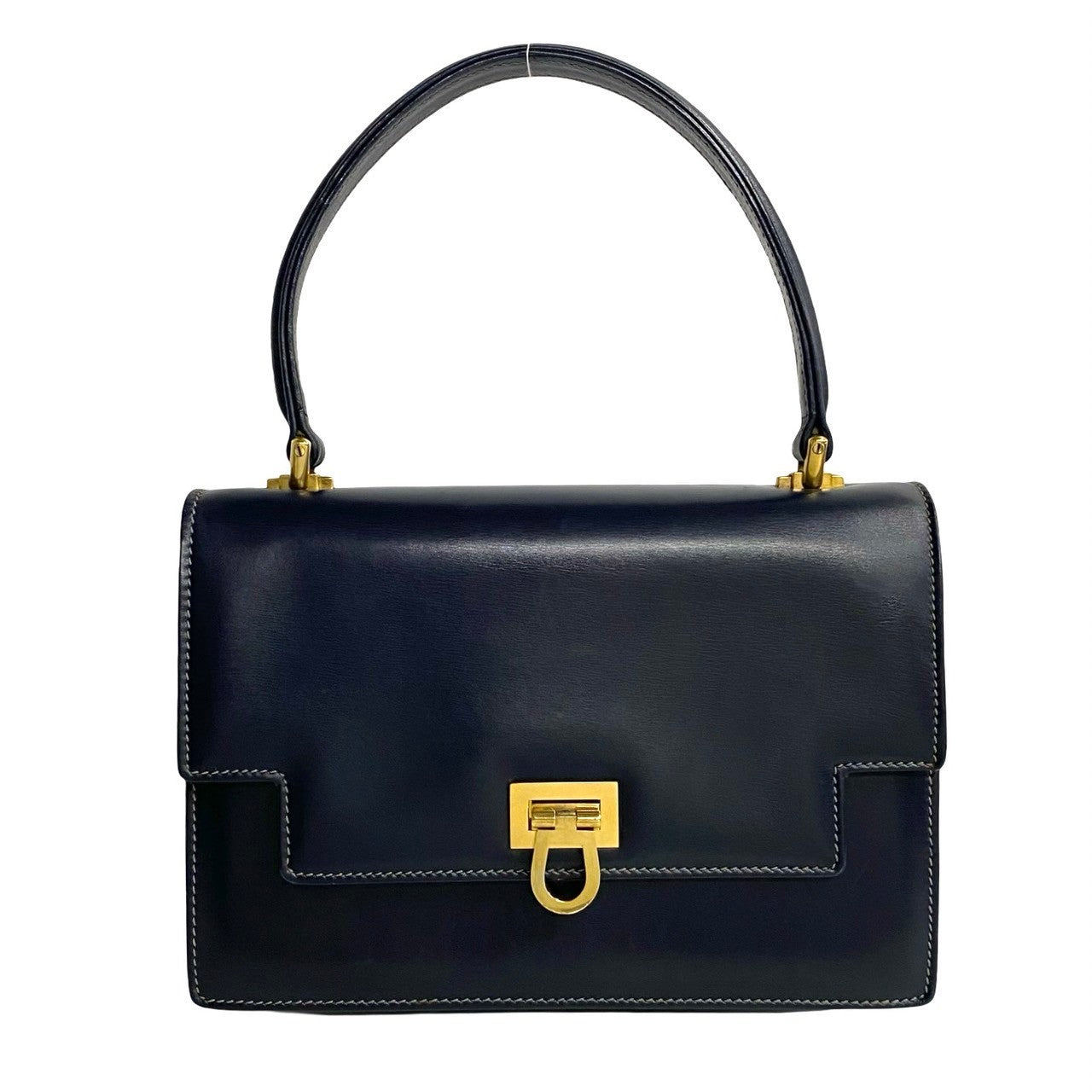 GUCCI Handbag Calfskin Navy