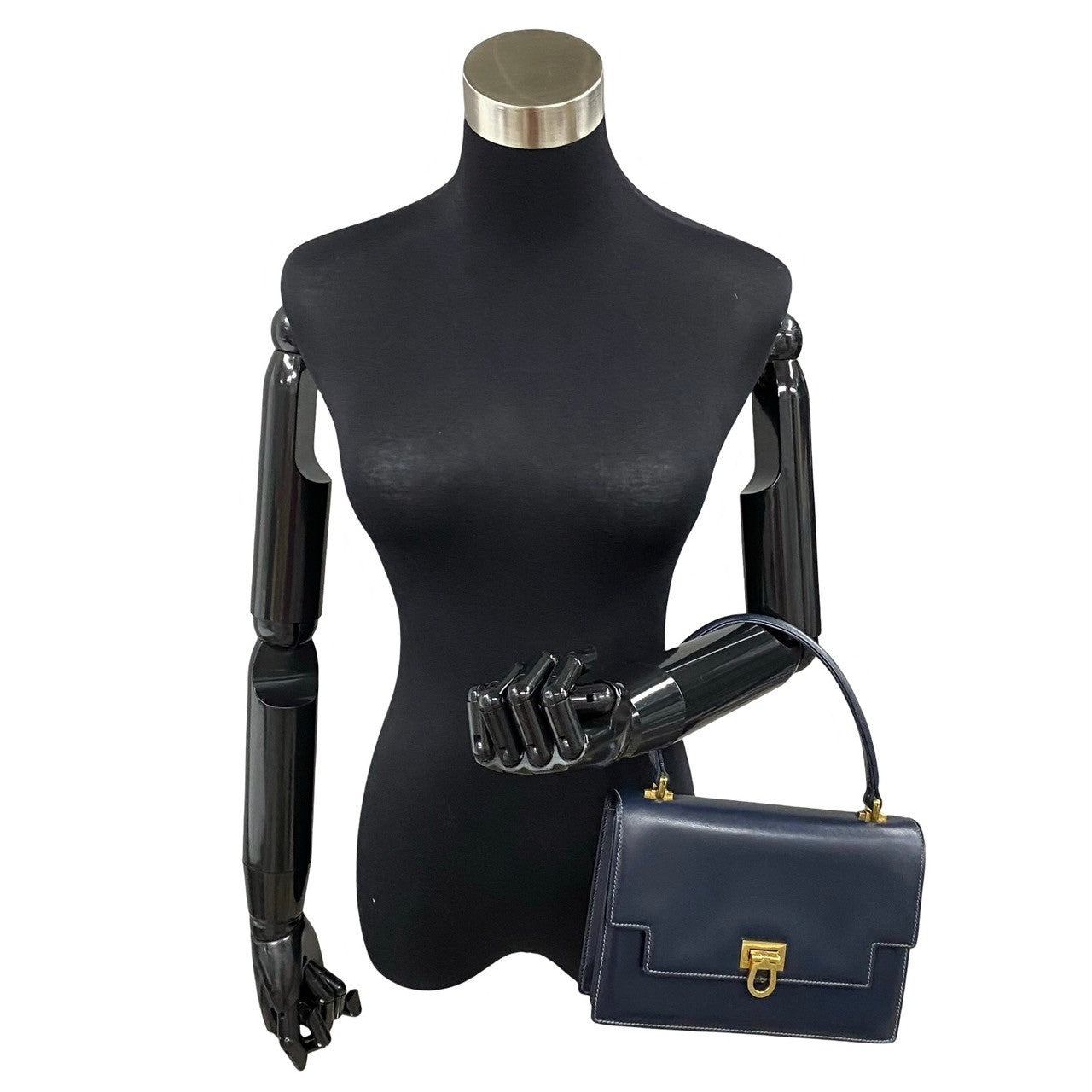 GUCCI Handbag Calfskin Navy