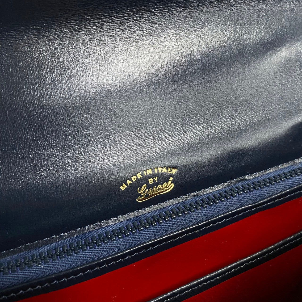 GUCCI Handbag Calfskin Navy