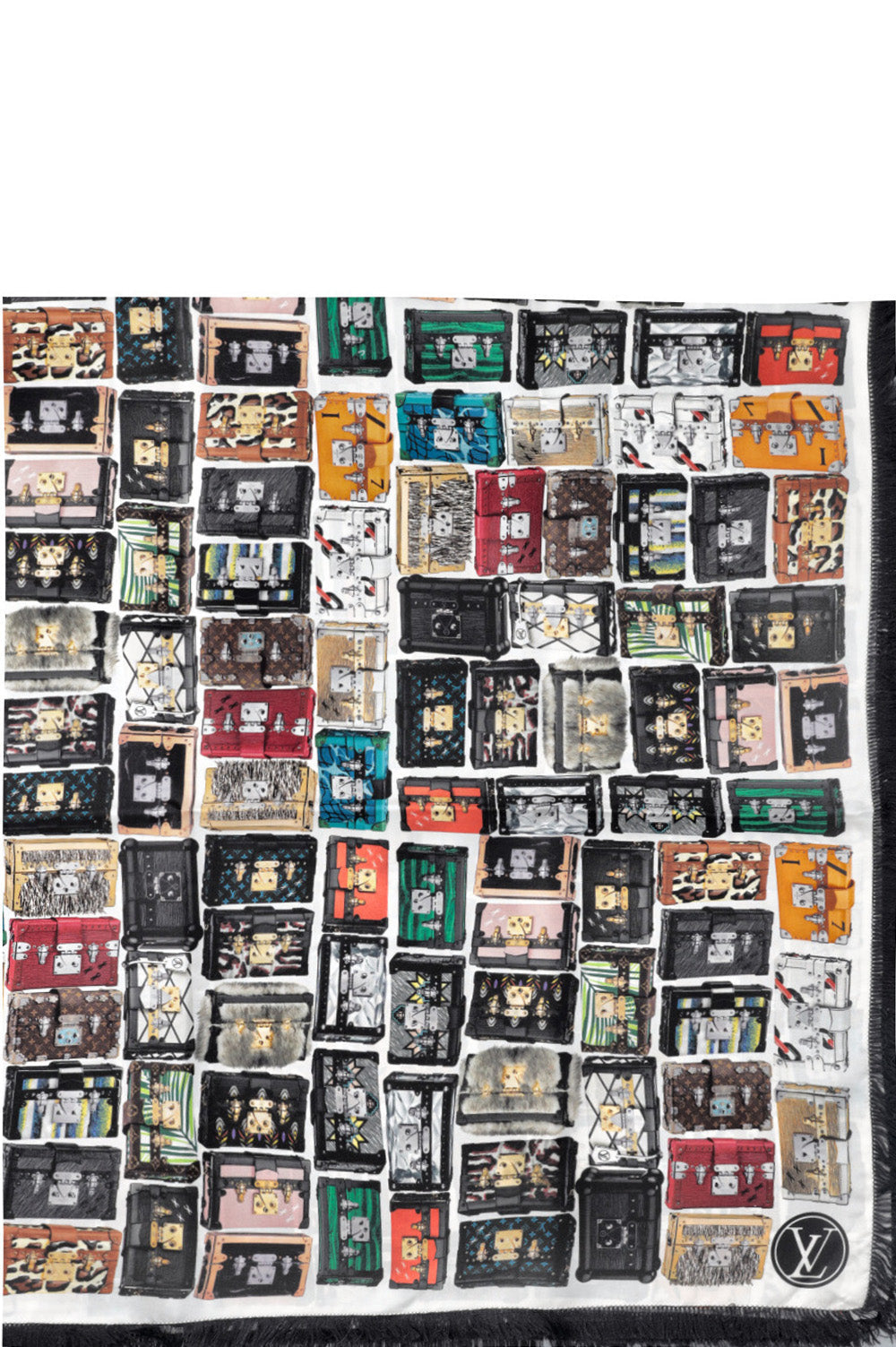 LOUIS VUITTON  Scarf Tribute to Petite Malle Silk Multicolor