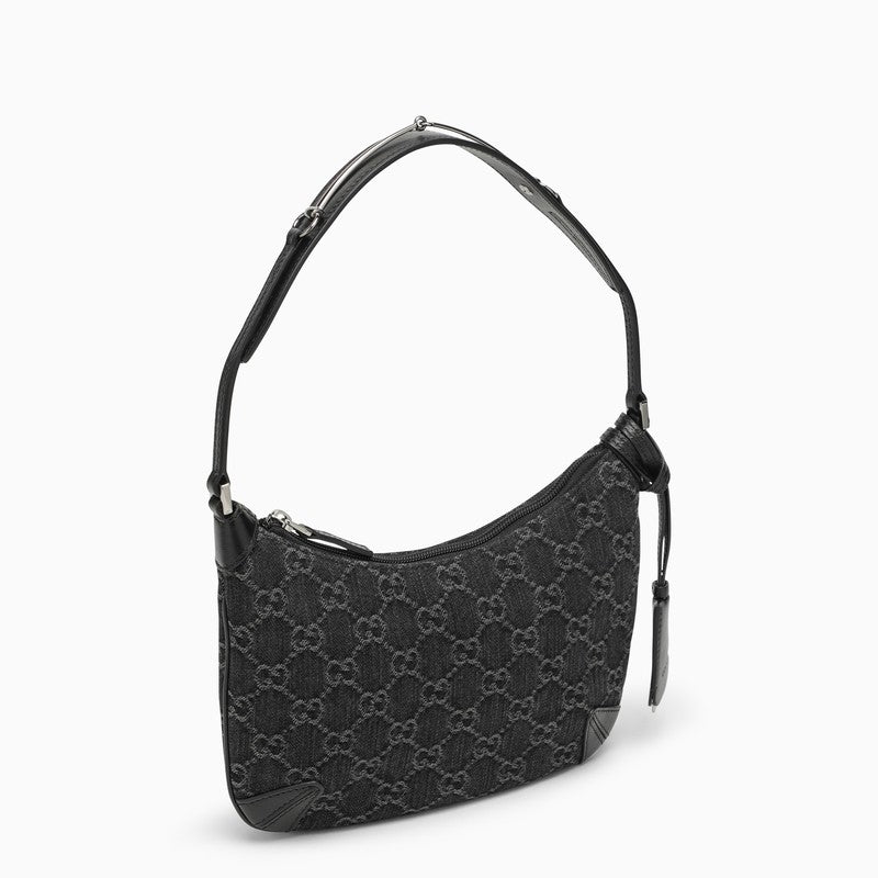 Gucci Horsebit Small Shoulder Bag Black/Grey Women