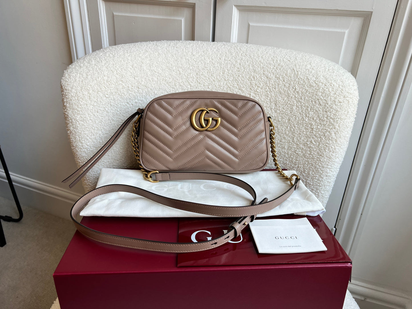 Gucci GG Marmont Dusty Pink Small Shoulder Bag (RRP £1340)