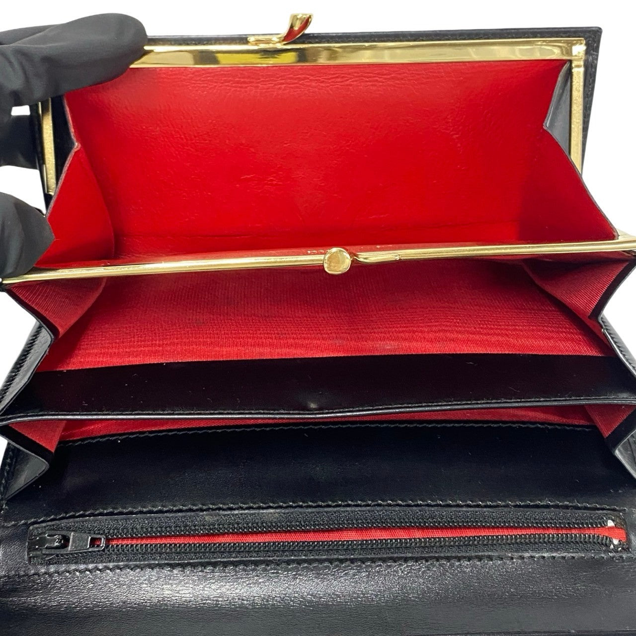 GUCCI Long Wallet Purse leather black