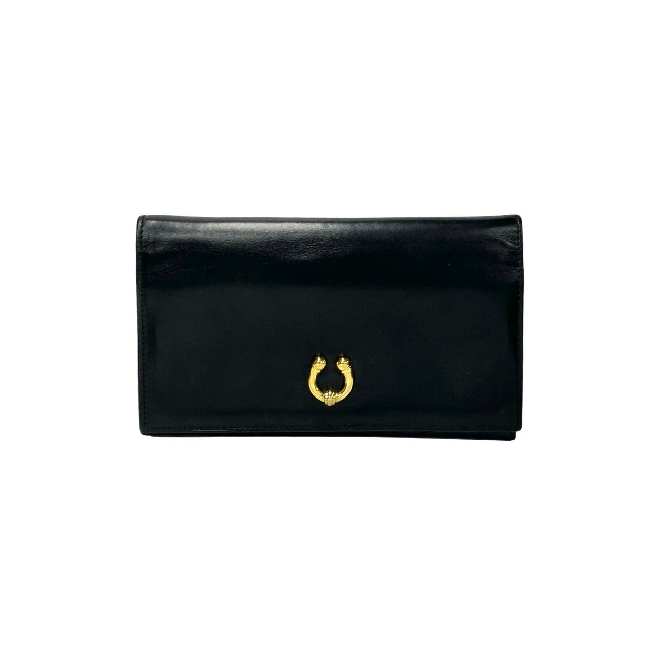 GUCCI Long Wallet Purse leather black