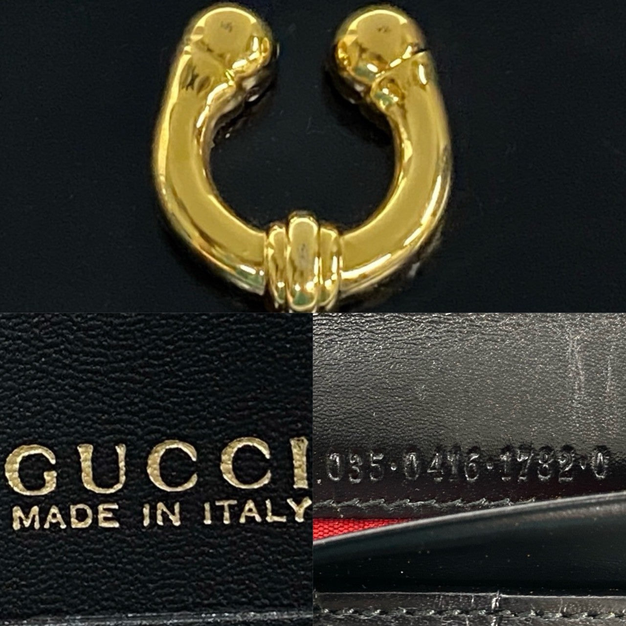 GUCCI Long Wallet Purse leather black