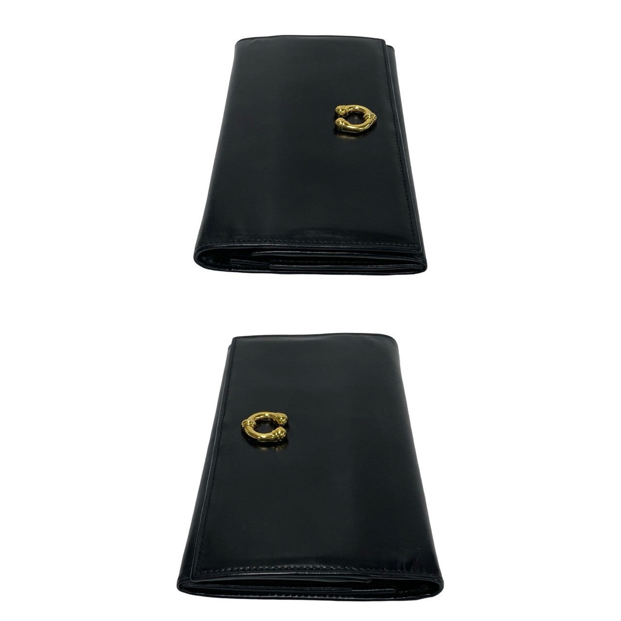 GUCCI Long Wallet Purse leather black