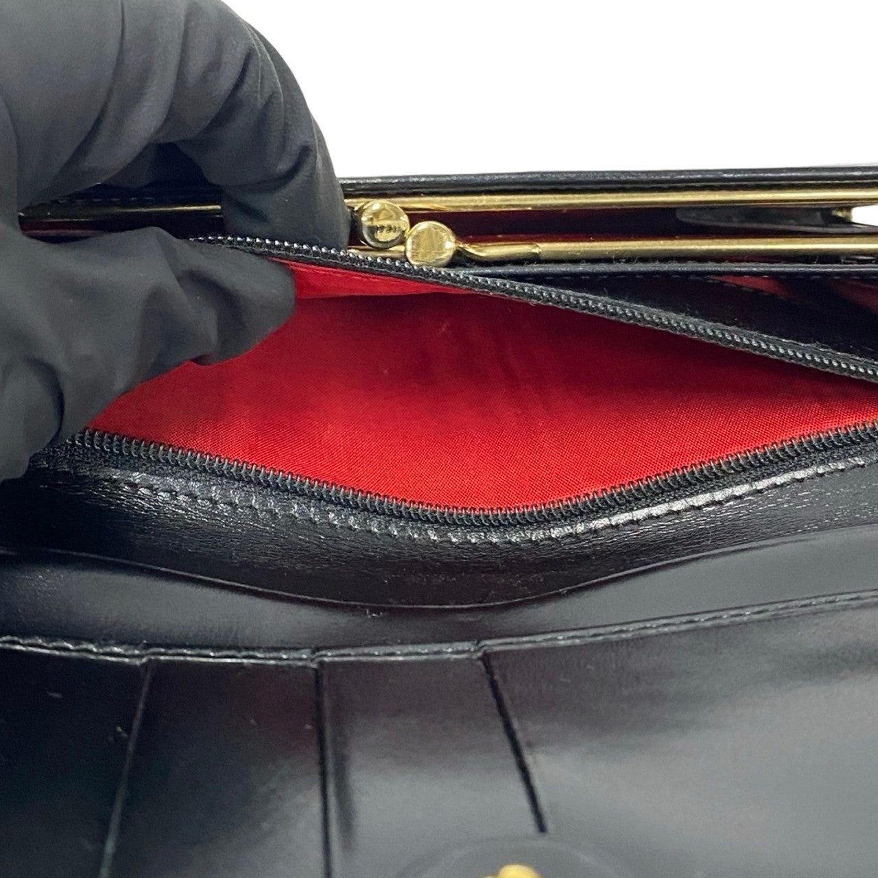 GUCCI Long Wallet Purse leather black