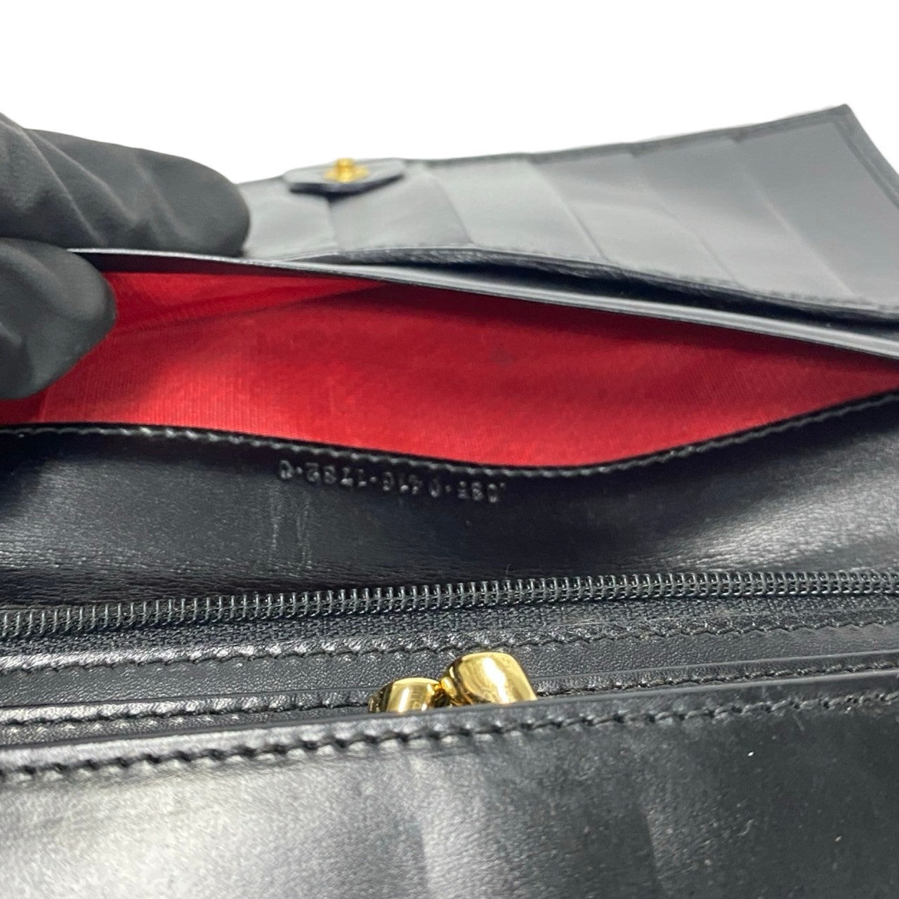 GUCCI Long Wallet Purse leather black