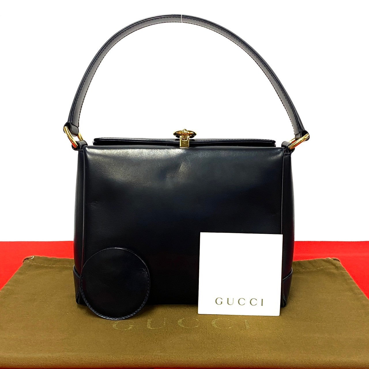 GUCCI Handbag leather black