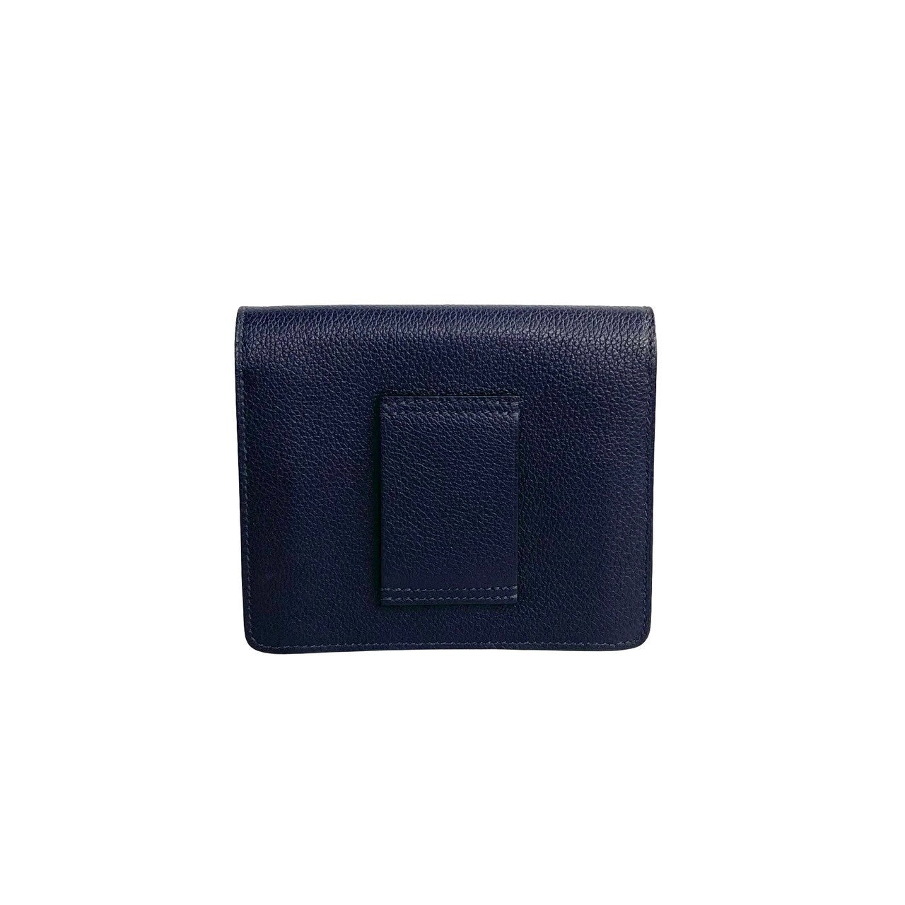 HERMES Bifold Wallet leather Navy Lauris Ruri Slim