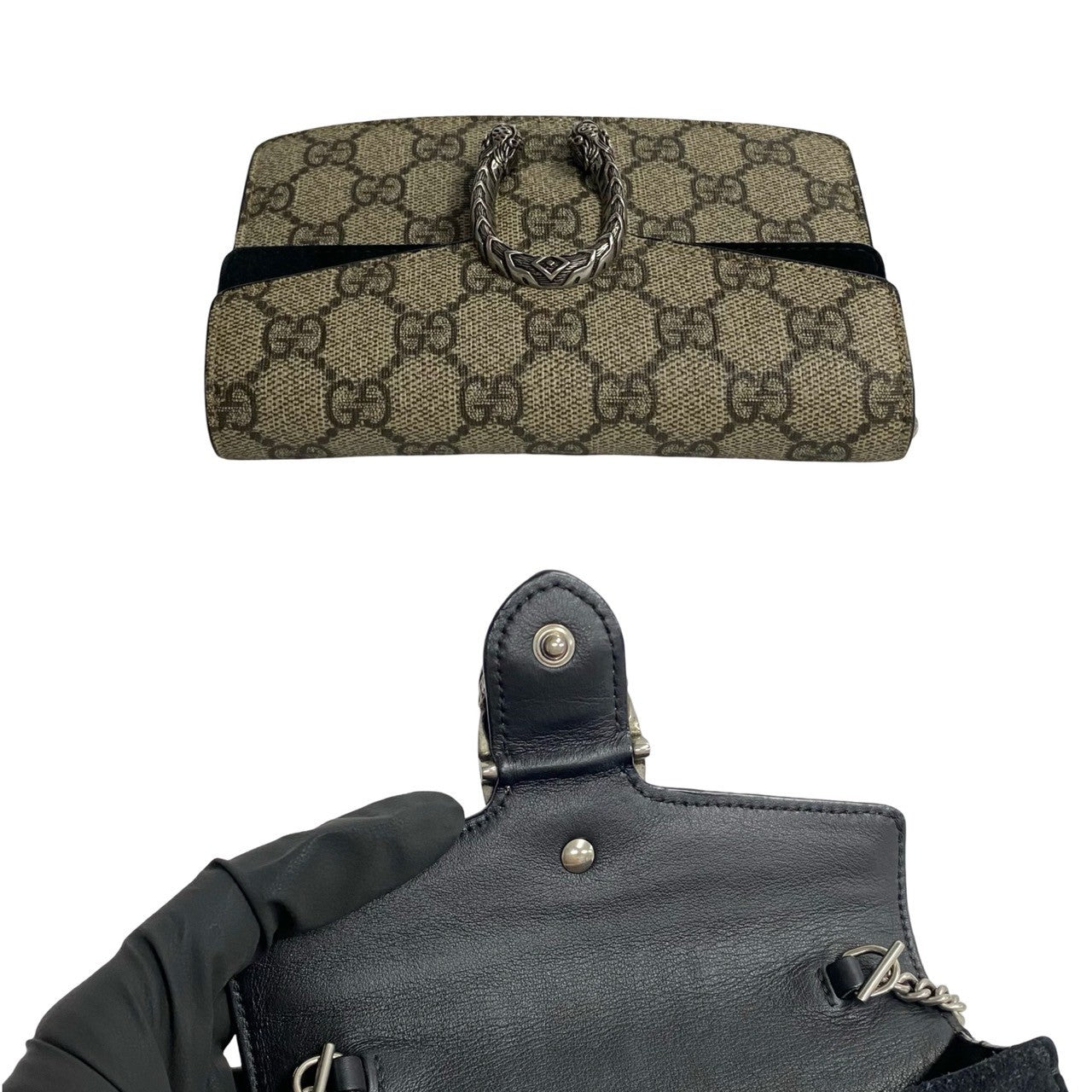 GUCCI Shoulder Bag leather Brown Dionysus Super Mini Bag