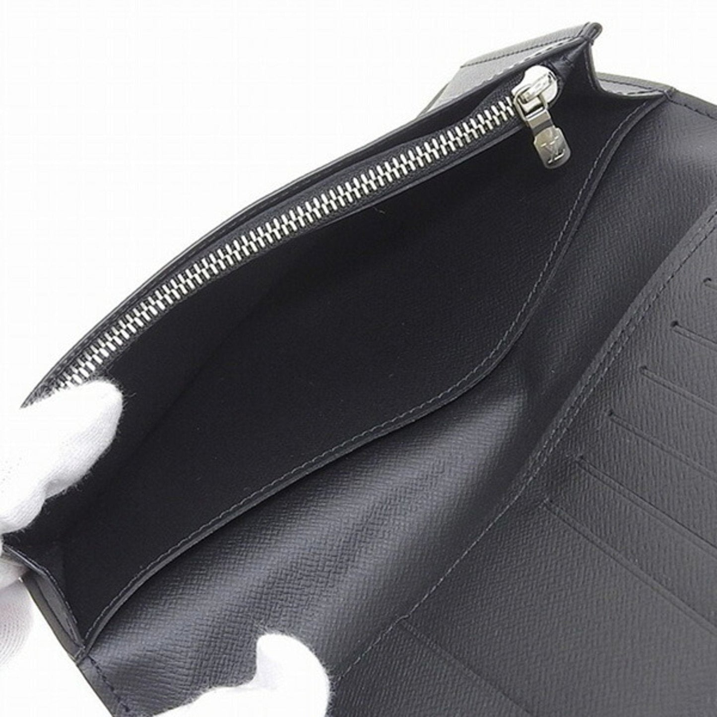 Louis Vuitton Black Leather Portefeuille Brazza wallet accessories