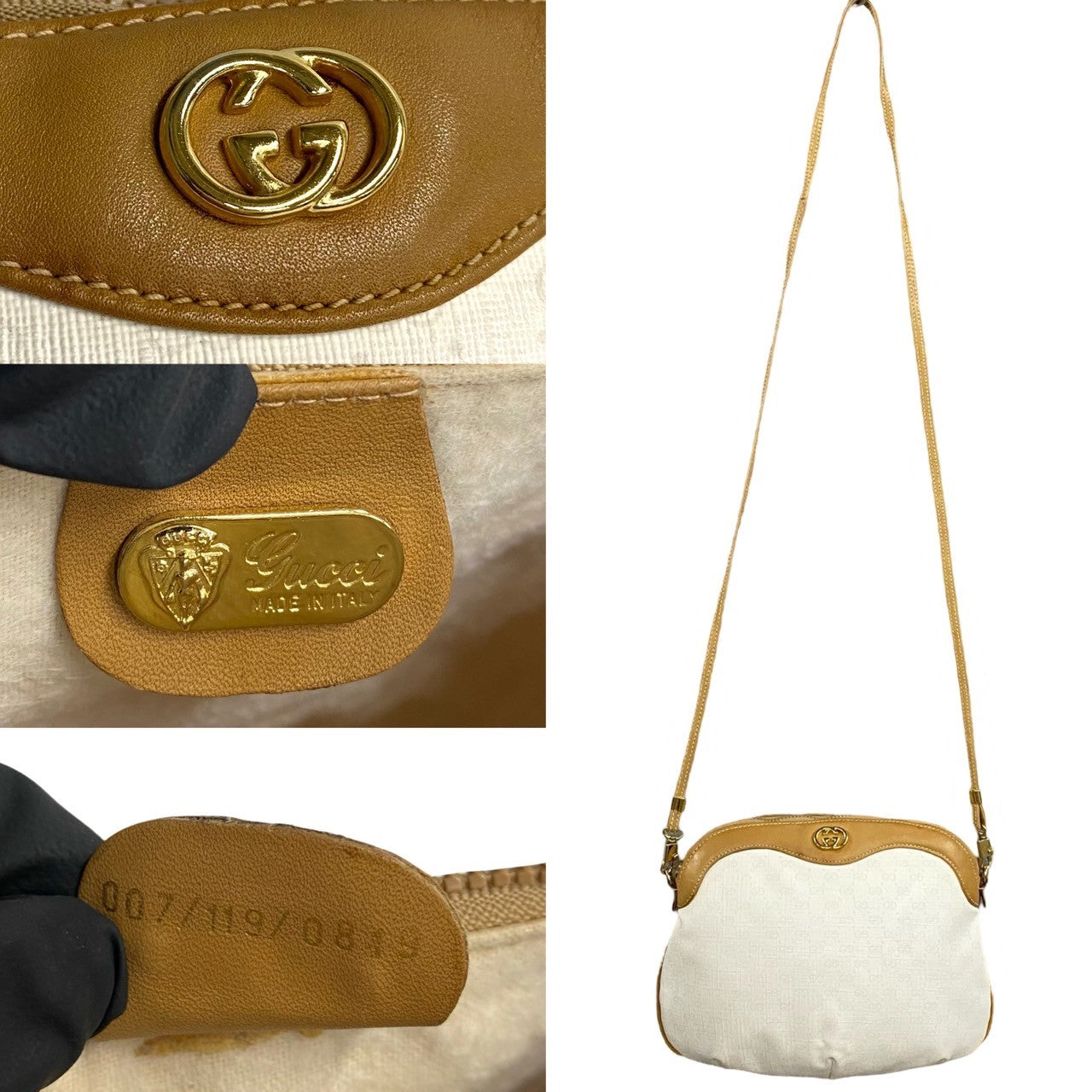 GUCCI Shoulder Bag leather Brown
