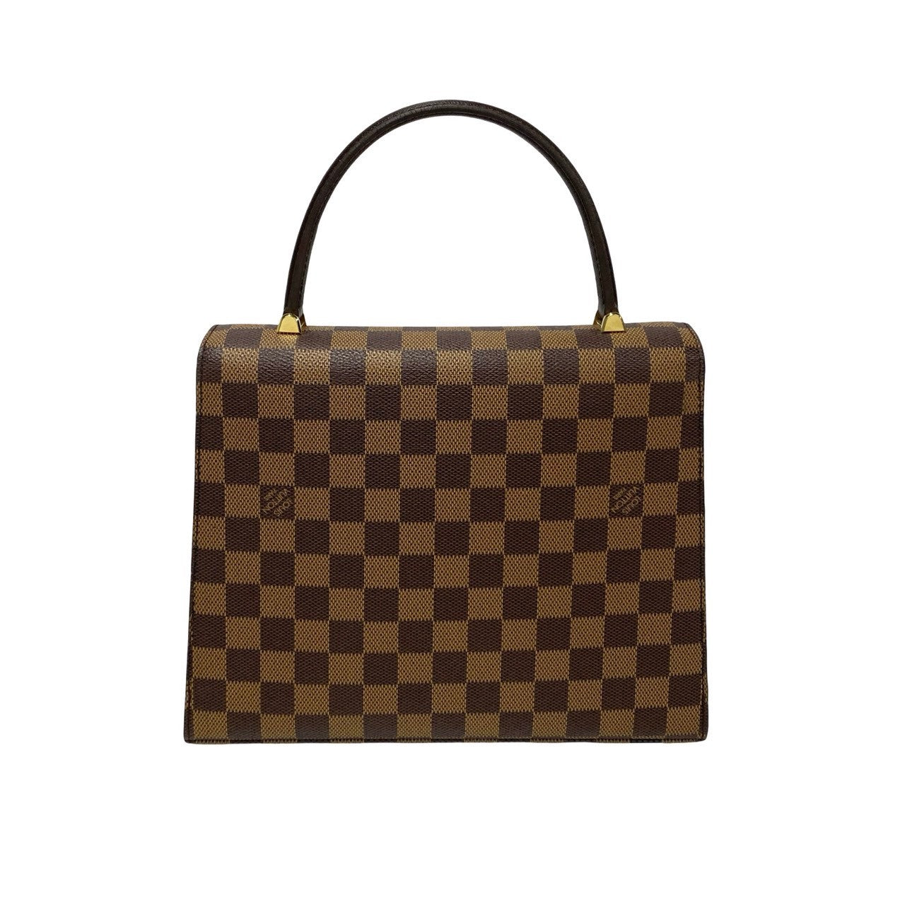 LOUIS VUITTON Handbag leather Brown Damier Malesherbes
