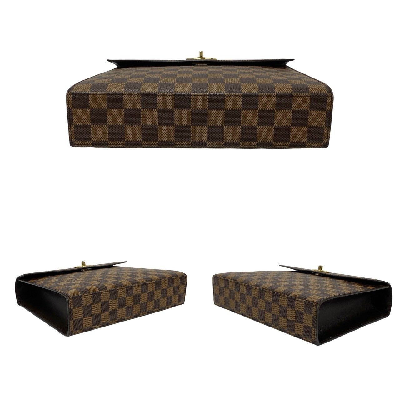 LOUIS VUITTON Handbag leather Brown Damier Malesherbes
