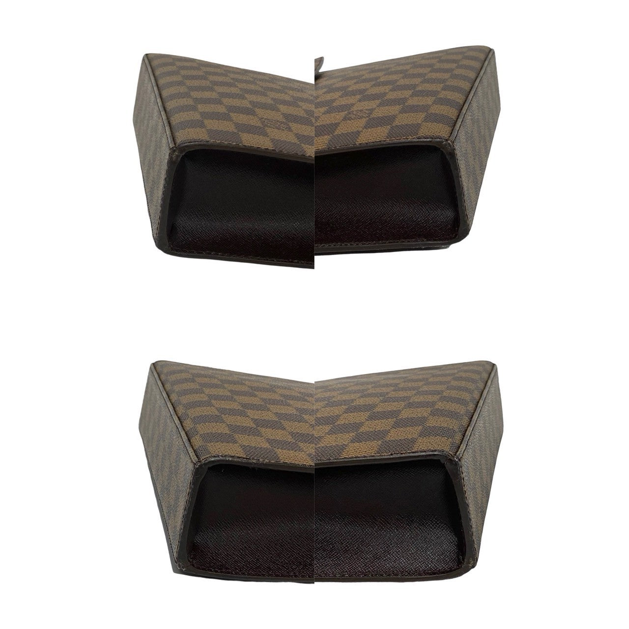 LOUIS VUITTON Handbag leather Brown Damier Malesherbes