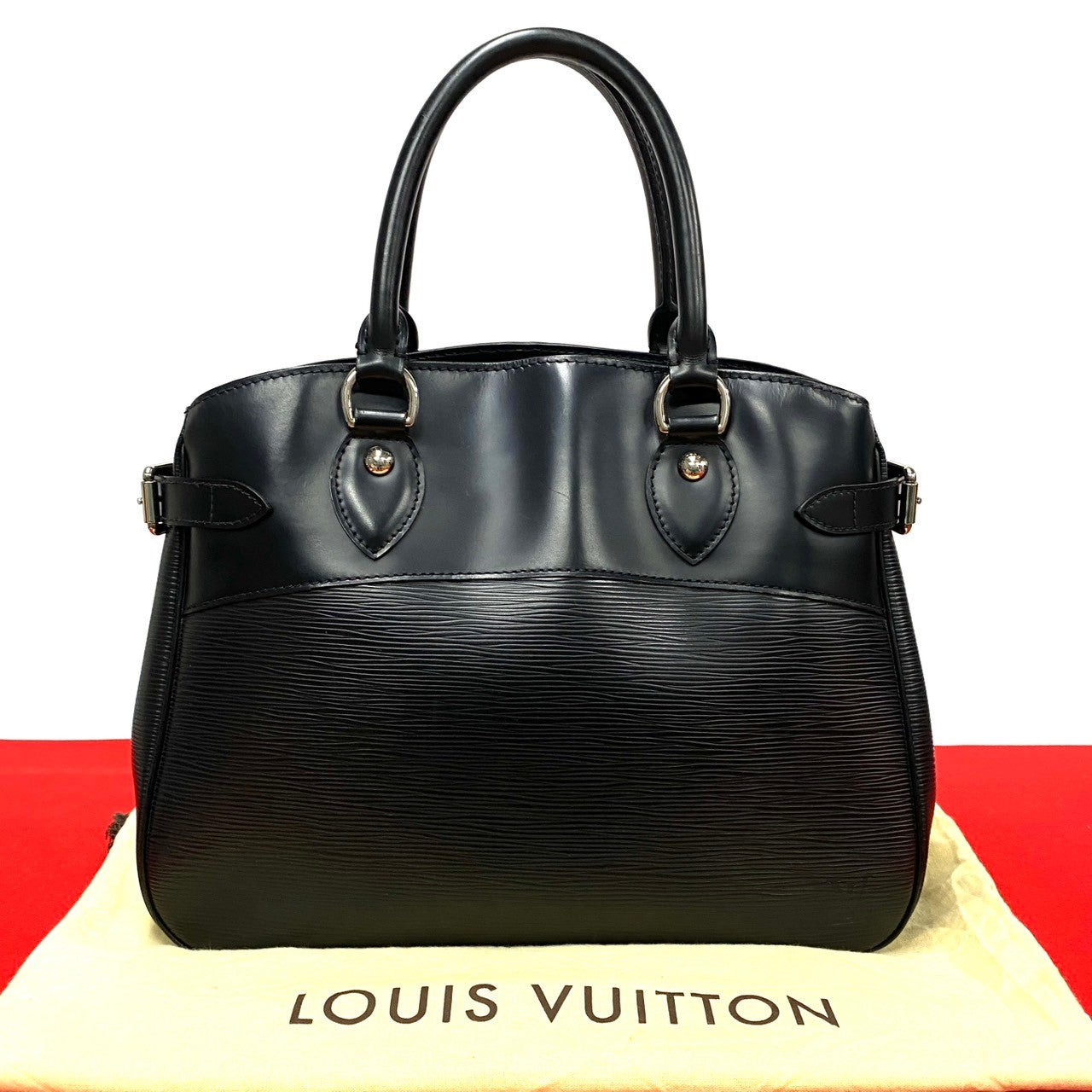 LOUIS VUITTON Handbag leather black Epi Passy PM