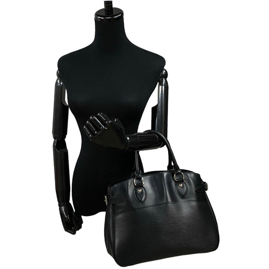 LOUIS VUITTON Handbag leather black Epi Passy PM
