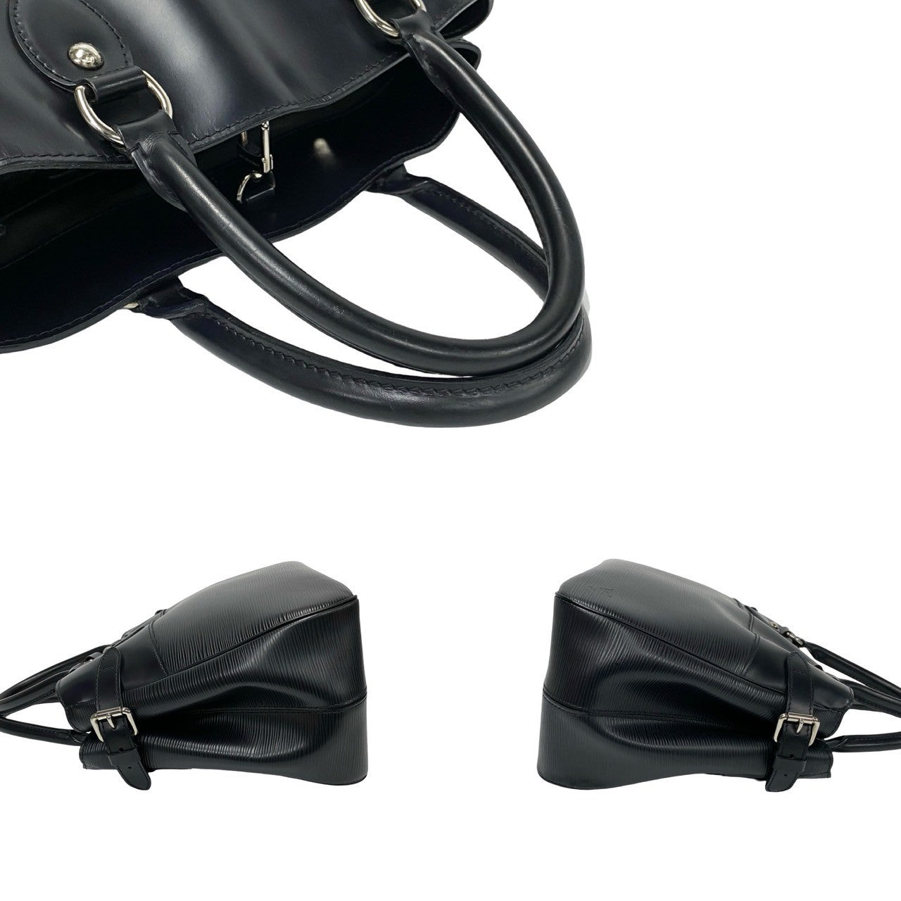 LOUIS VUITTON Handbag leather black Epi Passy PM