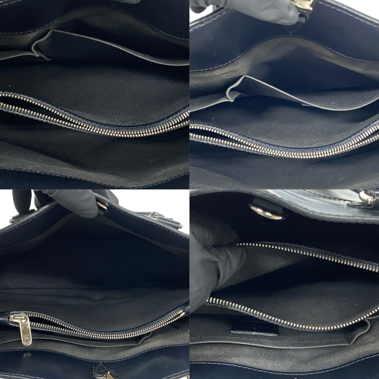 LOUIS VUITTON Handbag leather black Epi Passy PM