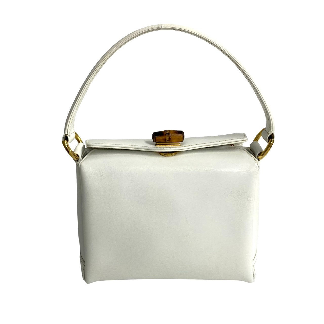 GUCCI Handbag leather white Bamboo