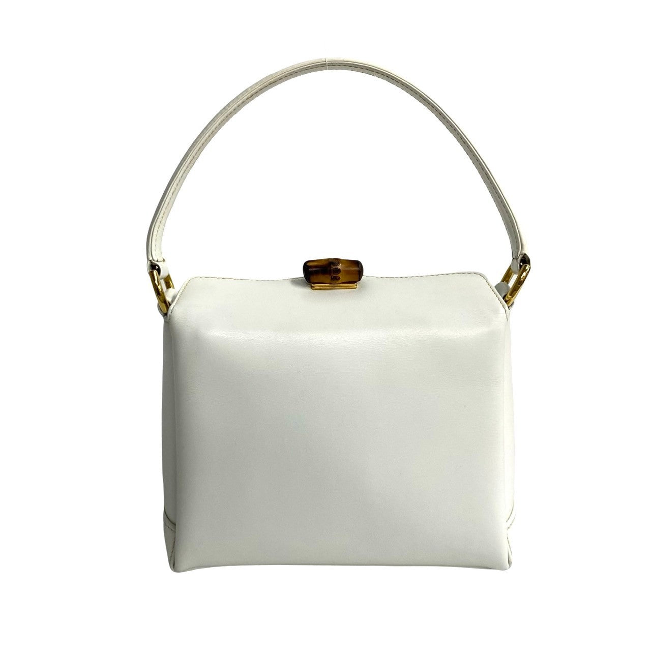 GUCCI Handbag leather white Bamboo