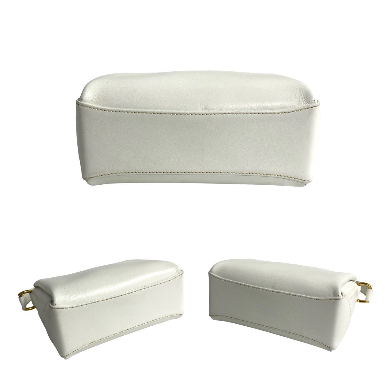 GUCCI Handbag leather white Bamboo