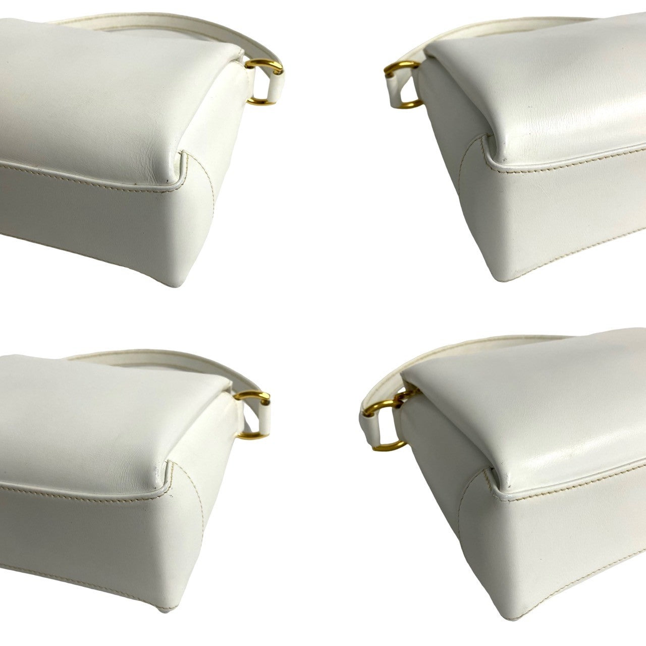 GUCCI Handbag leather white Bamboo