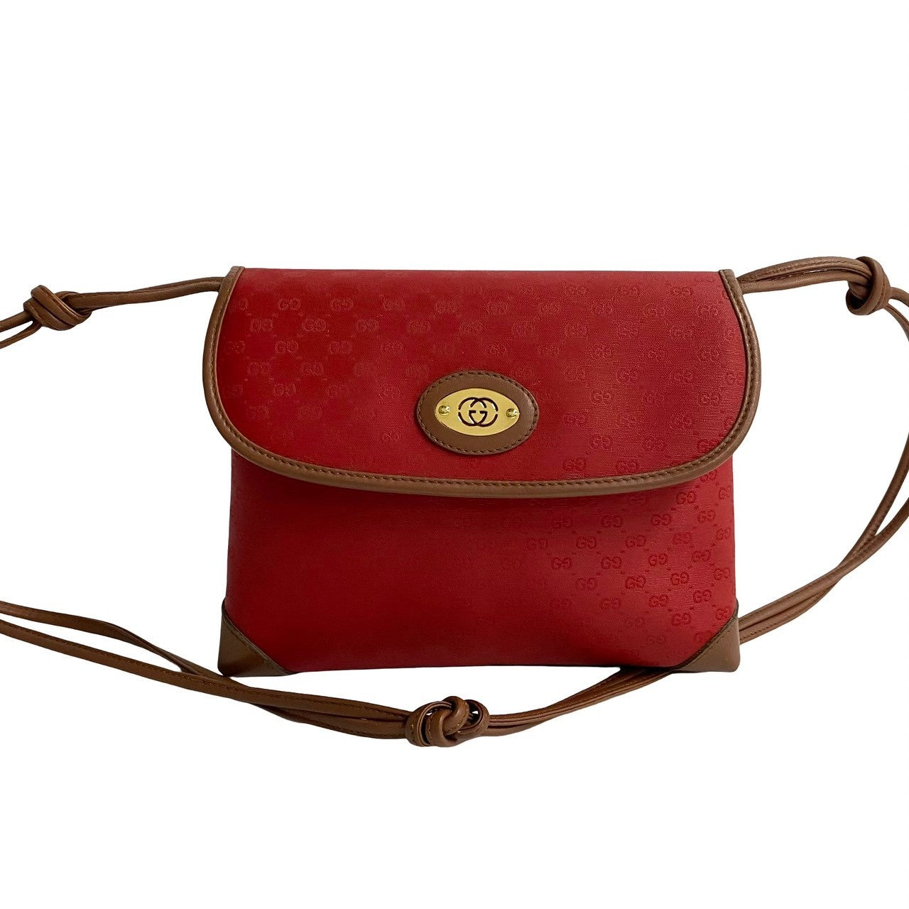 GUCCI Shoulder Bag leather Red