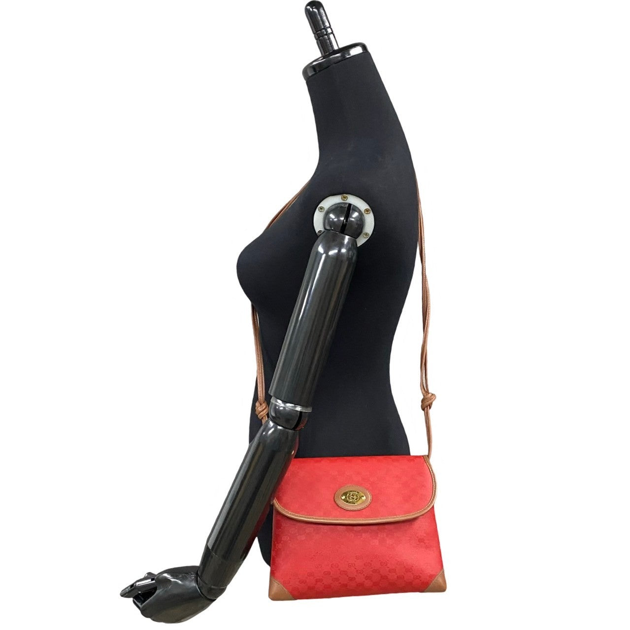 GUCCI Shoulder Bag leather Red