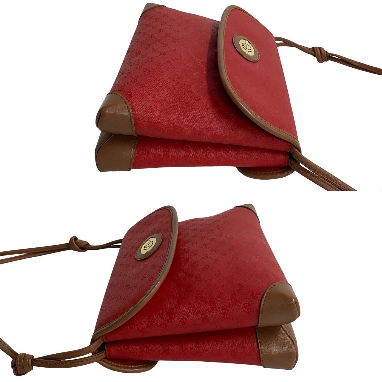 GUCCI Shoulder Bag leather Red