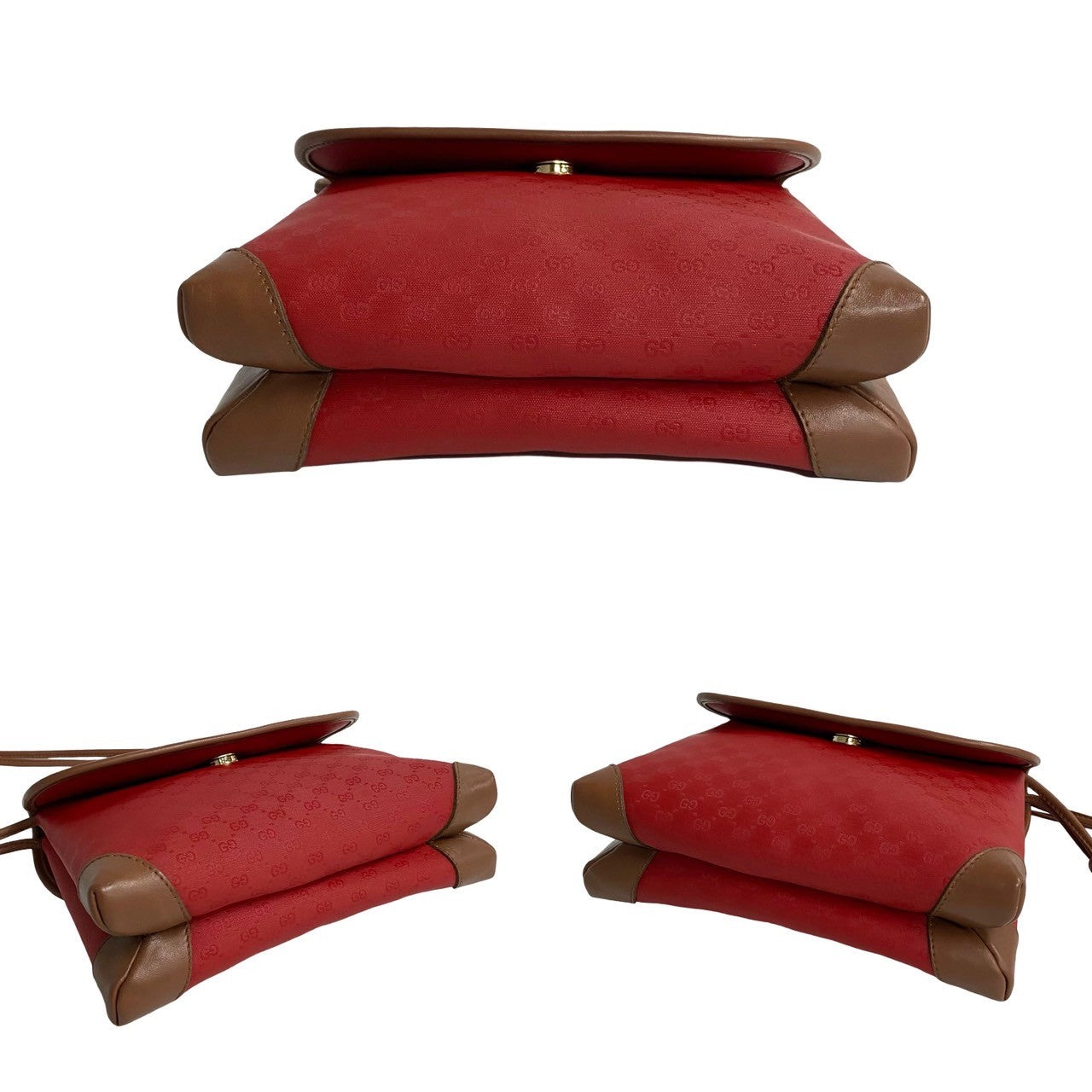 GUCCI Shoulder Bag leather Red