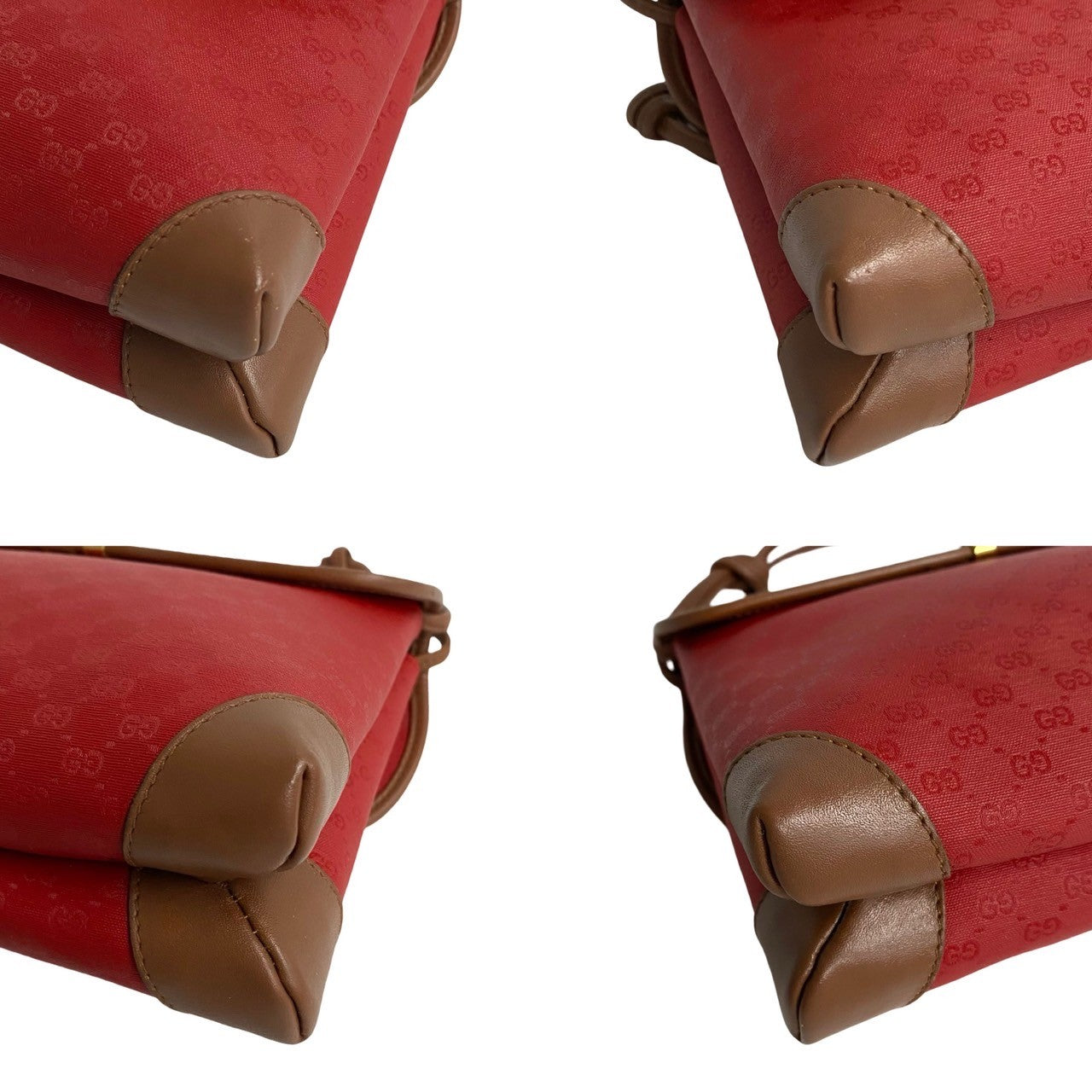 GUCCI Shoulder Bag leather Red