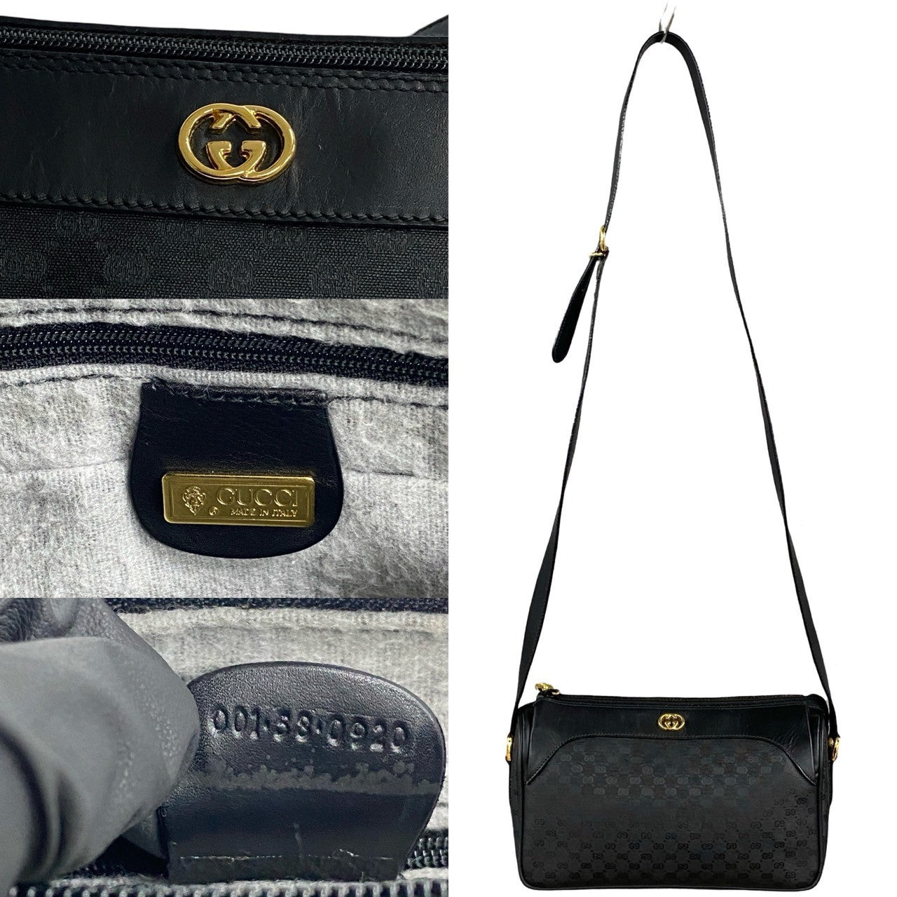 GUCCI Shoulder Bag leather black